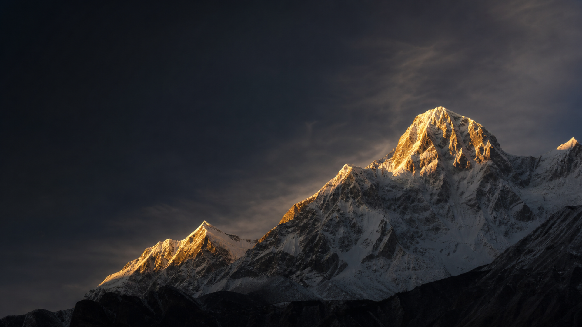 Annapurna mountain range at sunrise